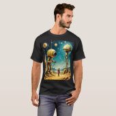 Basis T-shirt voor mannen in het donker (Voorkant volledig)