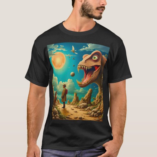 Basis T-shirt voor mannen in het zwart (Voorkant)
