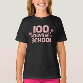 Basis T-shirt voor meisjes - 100 dagen school vier