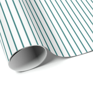 Basis Teal Pinstripe Minimalistisch Elke Gelegenhe Cadeaupapier