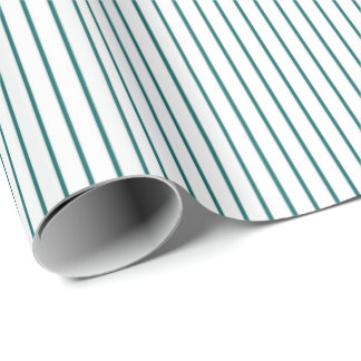 Basis Teal Pinstripe Minimalistisch Elke Gelegenhe Cadeaupapier