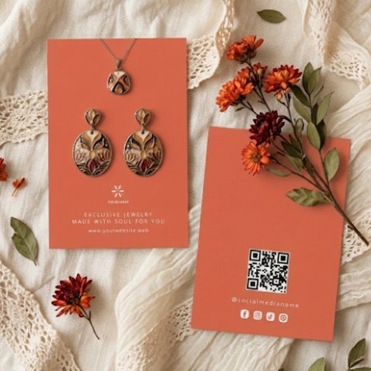 Basis Terracotta Aarde Sieraden Display Logo TMF26 Visitekaartje