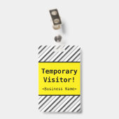 Basis "Tijdelijke bezoeker!" Badge (Achterkant met clip)