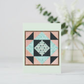 Basis-uraniumglas in Turquoise en Peach Briefkaart (Staand voorkant)