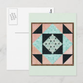 Basis-uraniumglas in Turquoise en Peach Briefkaart (Voorkant / Achterkant)