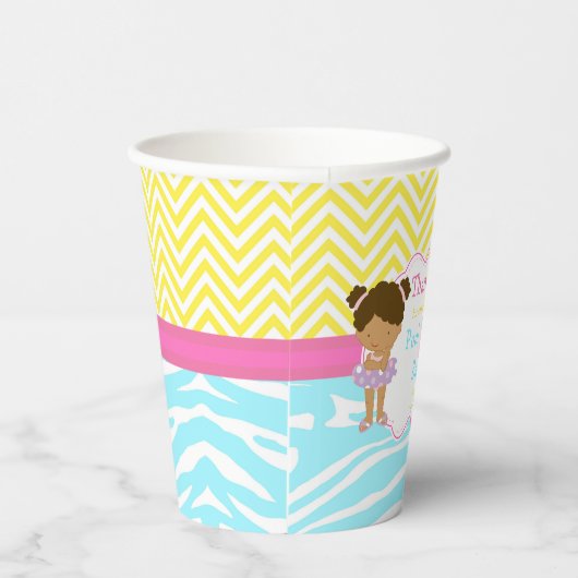 Basis van de Afrikaanse American Girl Pool Party Papieren Bekers (Rechts)