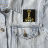 Basis van het kruis van St. Bertin Vierkante Button 5,1 Cm (In situ)