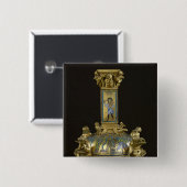 Basis van het kruis van St. Bertin Vierkante Button 5,1 Cm (Voorkant /achterkant)