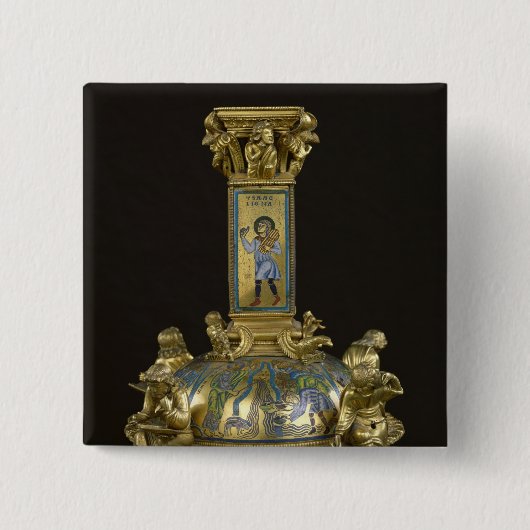 Basis van het kruis van St. Bertin Vierkante Button 5,1 Cm (Voorkant)