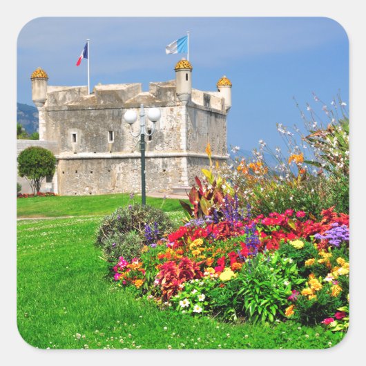 Basis van Menton in Frankrijk Vierkante Sticker (Voorkant)