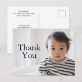 Basis Verjaardagsfoto Kind Bedankt Briefkaart (Voorkant / Achterkant)