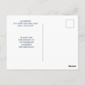 Basis Verjaardagsfoto Kind Bedankt Briefkaart (Achterkant)