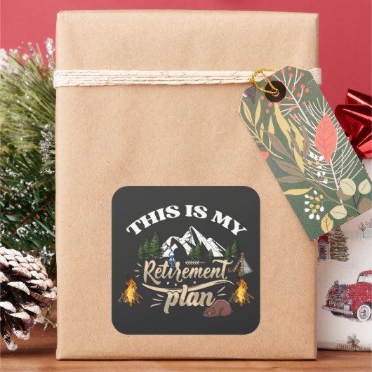 Basis voor pensionering vierkante sticker (Feestdagen)