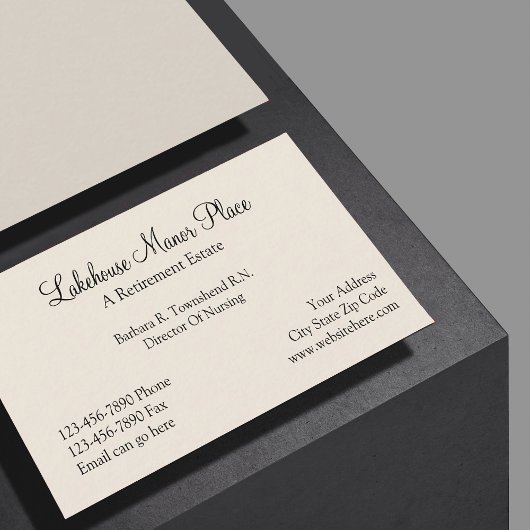 Basis voor pensionering visitekaartje