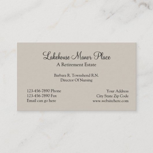 Basis voor pensionering visitekaartje (Voorkant)