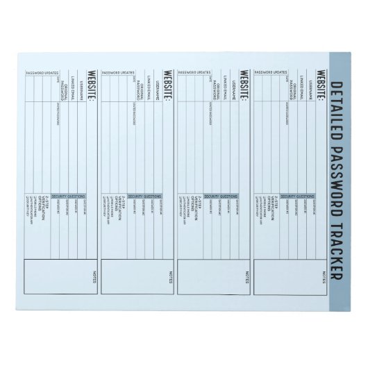Basis Wachtwoord Tracker met Gebruikersnaam Notitieblok (Voorkant)
