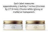 Basis Waterdichte Witte Kosmetische Kruik Etiket 1 Sticker