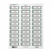 Basis waterverf krans aangepaste Kerst Vakantie Etiket (Full Sheet)
