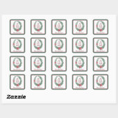 Basis waterverf krans aangepaste Kerst Vakantie Vierkante Sticker (Vel)