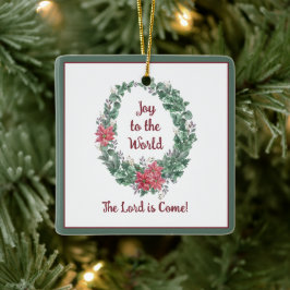 Basis waterverf krans aangepaste Kerstvakantie  Keramisch Ornament