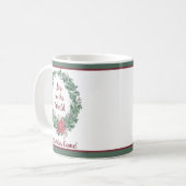 Basis waterverf krans aangepaste Kerstvakantie Koffiemok (Voorkant links)
