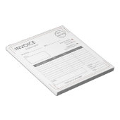 Basis wit bruin met logo kleine bedrijfsfactuur notitieblok (Schuin)