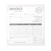 Basis wit bruin met logo kleine bedrijfsfactuur notitieblok (Voorkant)