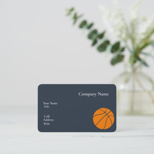 Basis witte Sjabloon Visitekaartje basketbal (Staand voorkant)