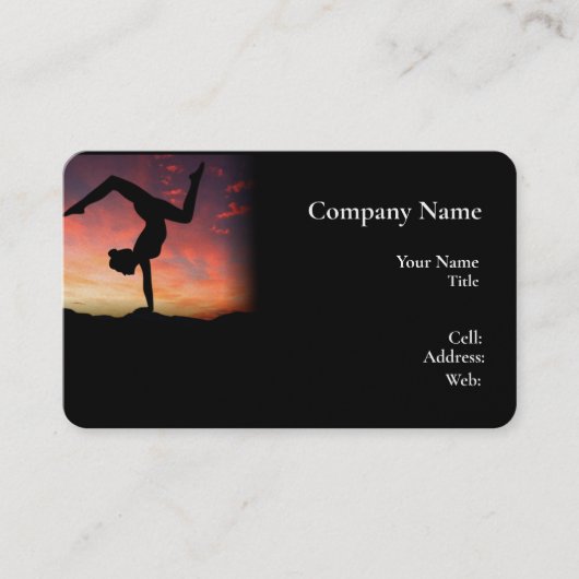 Basis witte Sjabloon Visitekaartje yoga (Voorkant)