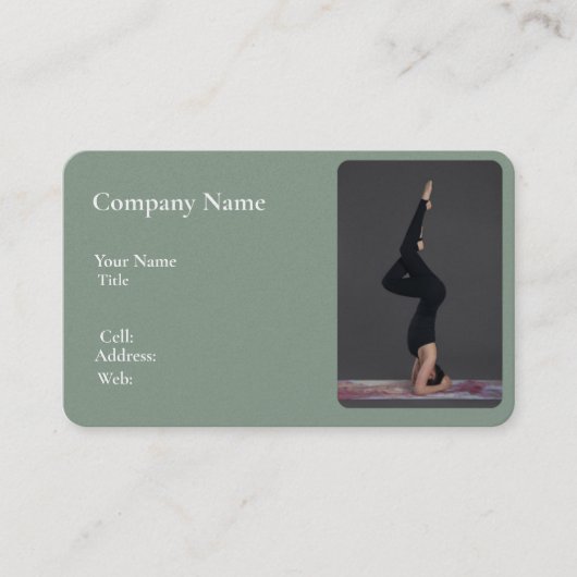 Basis witte Sjabloon Visitekaartje yoga (Voorkant)
