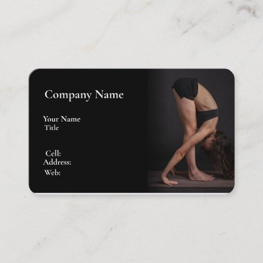 Basis witte Sjabloon Visitekaartje yoga (Voorkant)