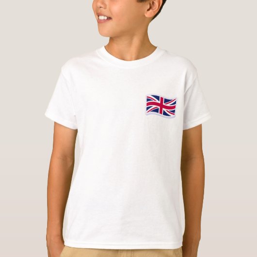 Basis witte T-shirt voor kinderen met Union Jack (Voorkant)