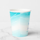 Basis zee blauw abstracte wasbekertjes op maat papieren bekers (Rechts)