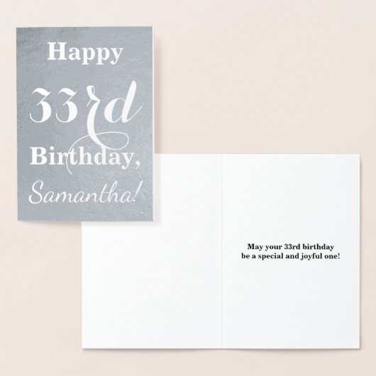 Basis Zilver Folie "Gelukkig 33e Verjaardag" + Naa Folie Kaarten (Display)