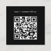 Basis Zwart Bedrijfslogo QR-code Vierkante Visitekaartje (Achterkant)