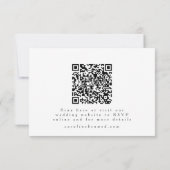 Basis Zwart Wit Maaltijdkeuze QR-code RSVP Kaartje (Achterkant)