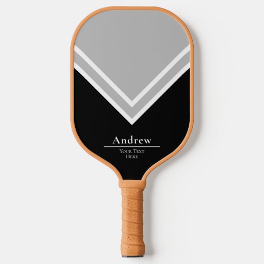 Basis Zwart-wit Monogram Monogram Pickleball Paddle (Voorkant)