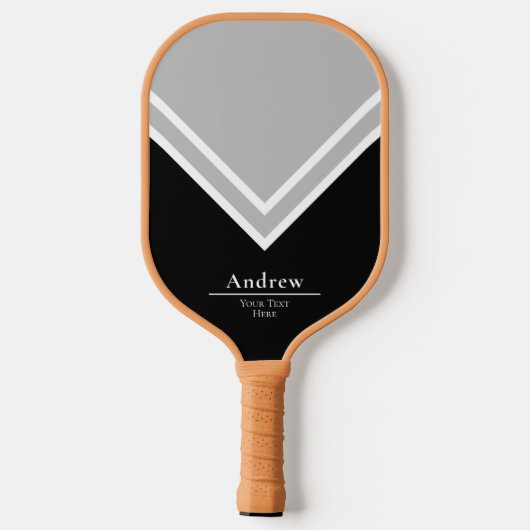 Basis Zwart-wit Monogram Monogram Pickleball Paddle (Achterkant)