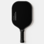 Basis Zwart-wit Monogram Naam + Info Pickleball Paddle (Voorkant)