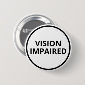 Basis Zwart Wit Tekst Visuele Handicap Ronde Button 5,7 Cm (Voorkant /achterkant)