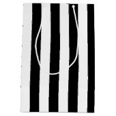 Basis zwart-wit verticale strepen medium cadeauzakje (Achterkant)