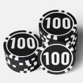 Basis zwart wit vet nummer poker chips (Opstapeling)