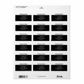 Basis Zwart Wit Zakelijke Website Retouradres Etiket (Full Sheet)