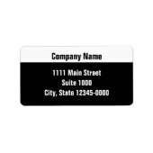 Basisadres voor zakelijke retourzending in zwart-w etiket (Voorkant)