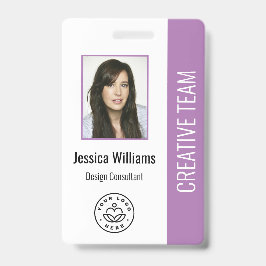 Basisbedrijfslogo Foto Paars Personeelsidentificat Badge