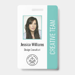 Basisbedrijfslogo foto turquoise personeelskaart badge