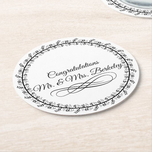 Basisblanco Onderzetters voor bruiloften (Gebogen)