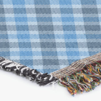 Basisblauw/Babyblauw geruit diagonaal ruitjespatro Deken