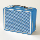 Basisblauw/Babyblauw Gingham Diagonaal Plaid (Achterkant)