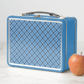 Basisblauw/Babyblauw Gingham Diagonaal Plaid (In situ)